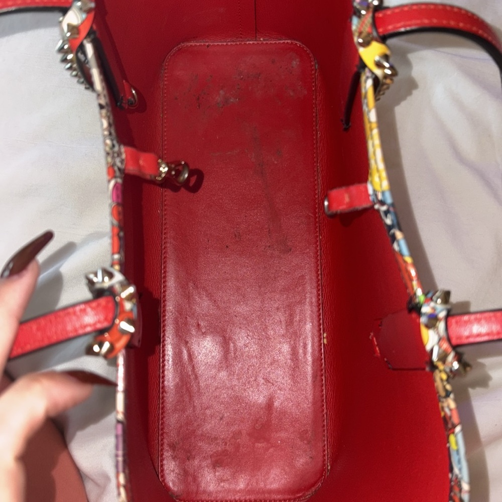 SUPER UNIQUE CHRISTIAN LOUBOUTIN Patent Calfskin Print Cabata Tote- Multicolor - Picture 9 of 17